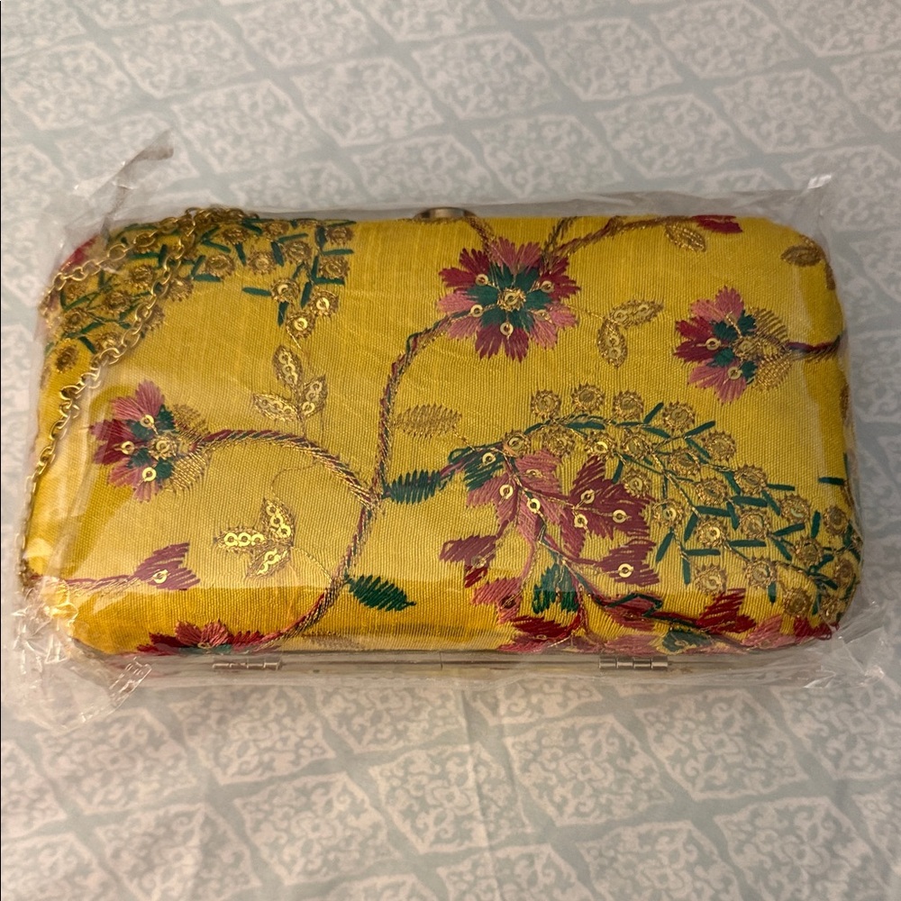 Floral Yellow Clutch